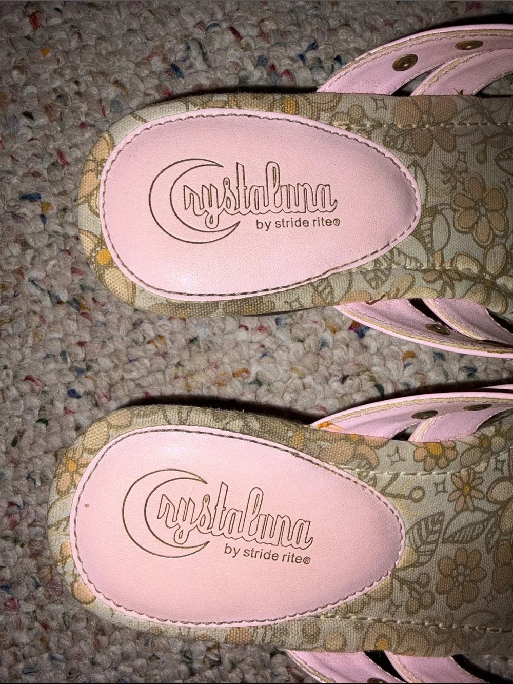 Girls' Pink Floral Slip-On Sandals